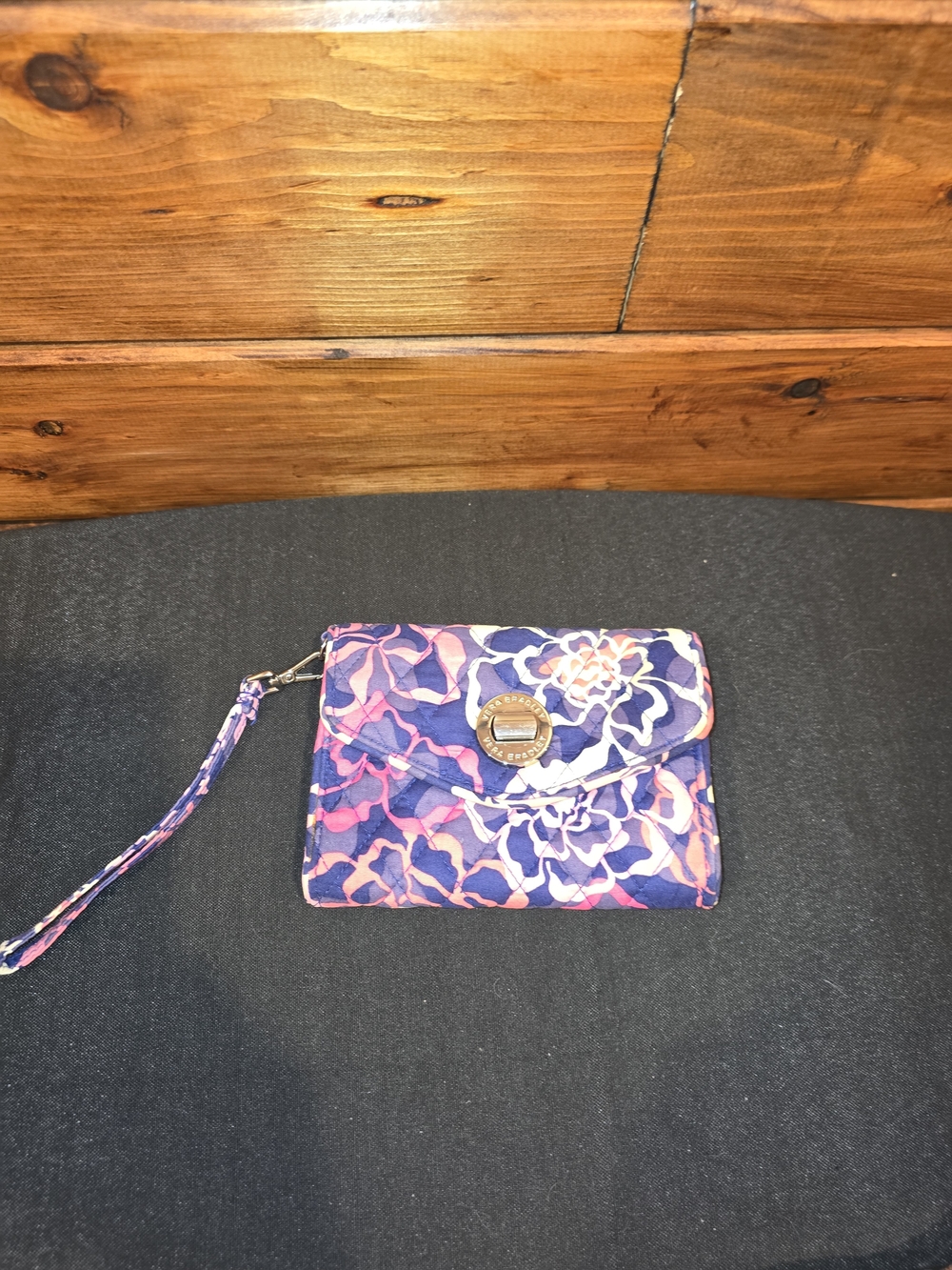 Vera Bradley Purple Floral Quilted Wristlet Wallet